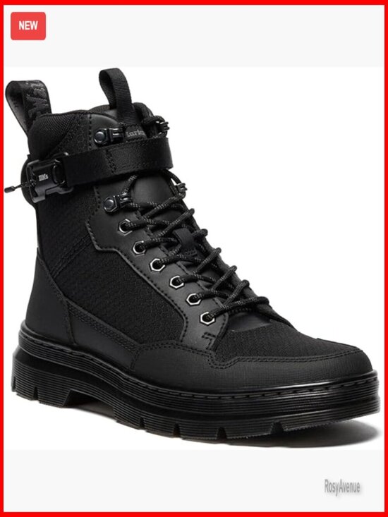 Unisex Combat Boots with Adjustable Ankle Strap, Recycled Canvas main image 4